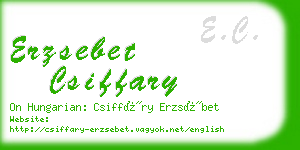 erzsebet csiffary business card